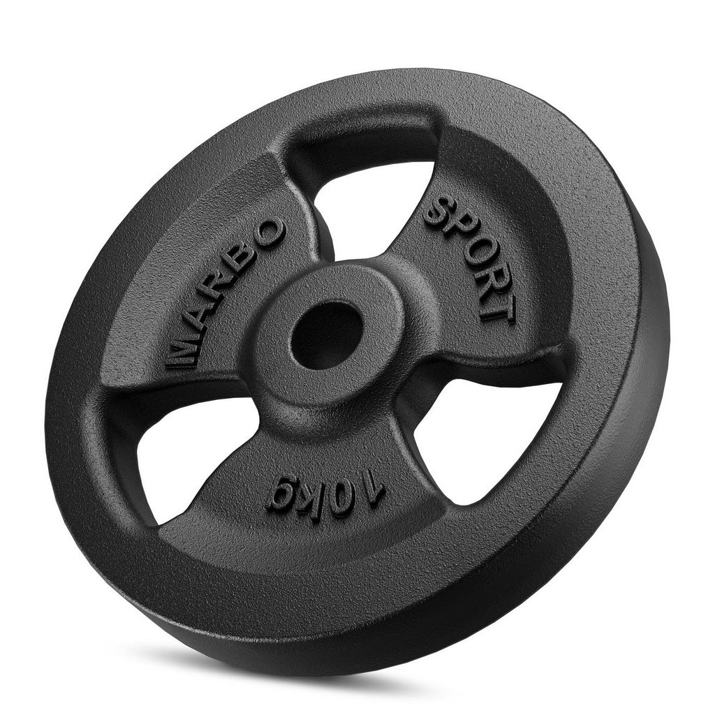Hantelscheibe Gusseisen 10kg 31mm 3-Grip - MW-O10-kier - Marbo Sport – Ansicht 1