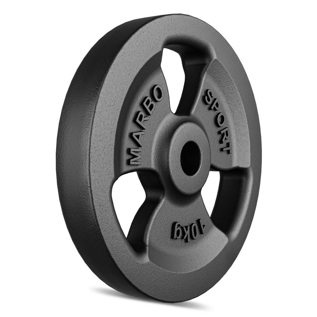 Hantelscheibe Gusseisen 10kg 31mm 3-Grip - MW-O10-kier - Marbo Sport – Ansicht 3