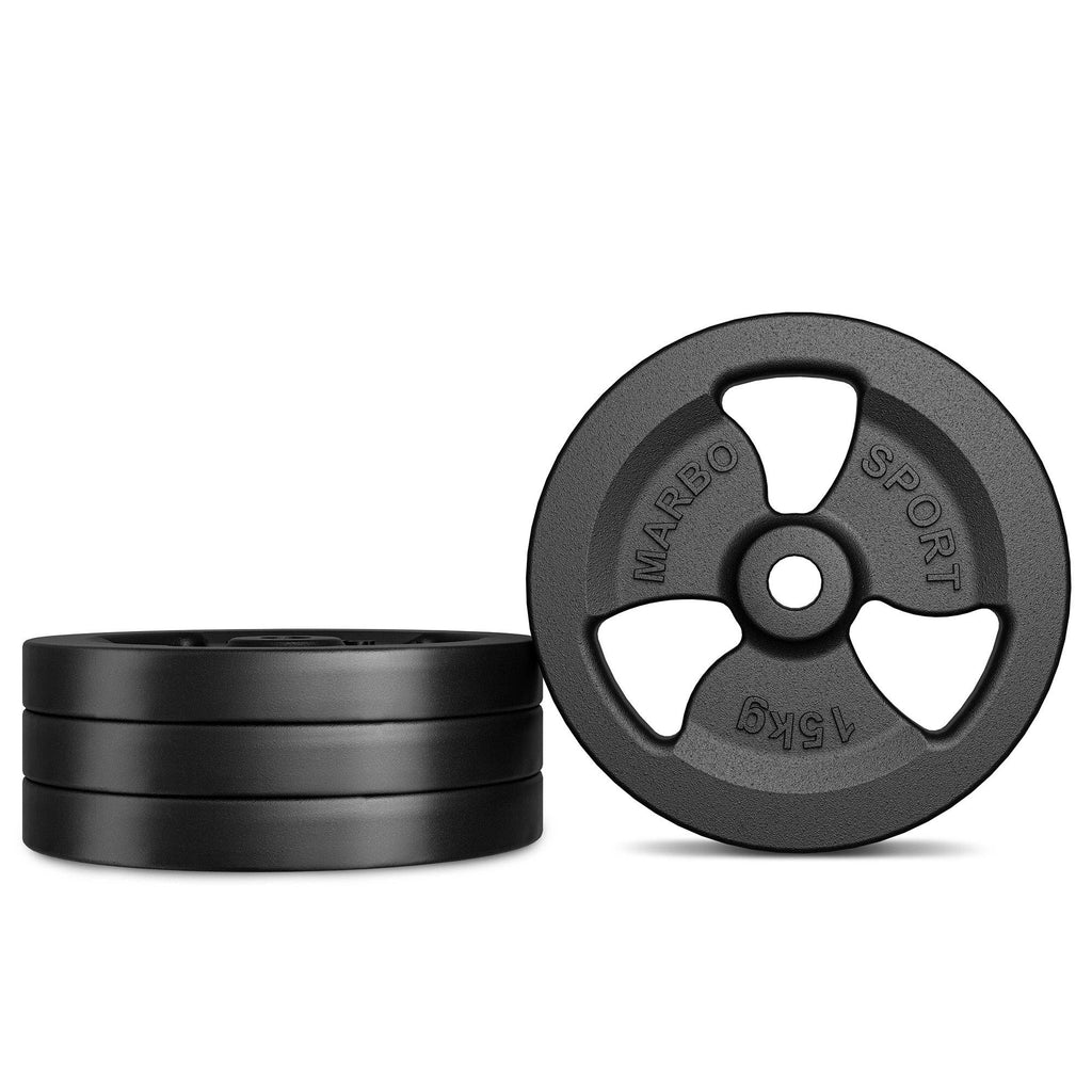 Hantelscheibe Gusseisen 15kg 31mm 3-Grip - MW-O15-kier - Marbo Sport – Ansicht 2