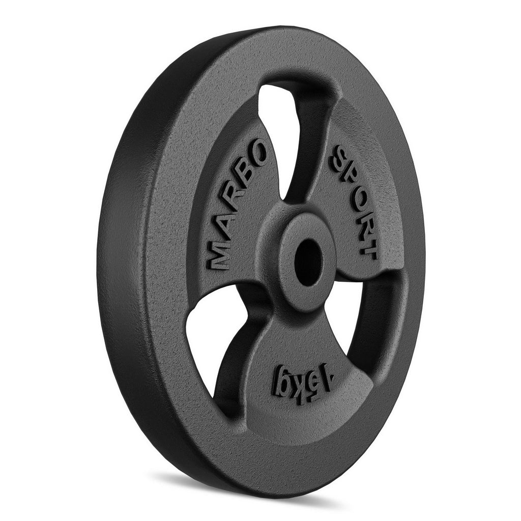 Hantelscheibe Gusseisen 15kg 31mm 3-Grip - MW-O15-kier - Marbo Sport – Ansicht 3