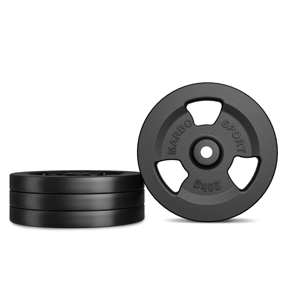 Hantelscheibe Gusseisen 20kg 31mm 3-Grip - MW-O20-kier - Marbo Sport – Ansicht 2