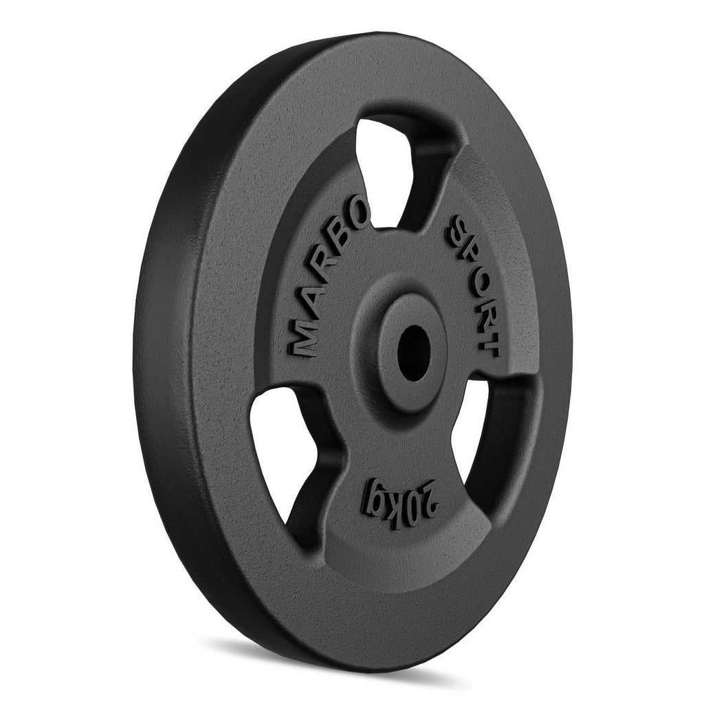Hantelscheibe Gusseisen 20kg 31mm 3-Grip - MW-O20-kier - Marbo Sport – Ansicht 3