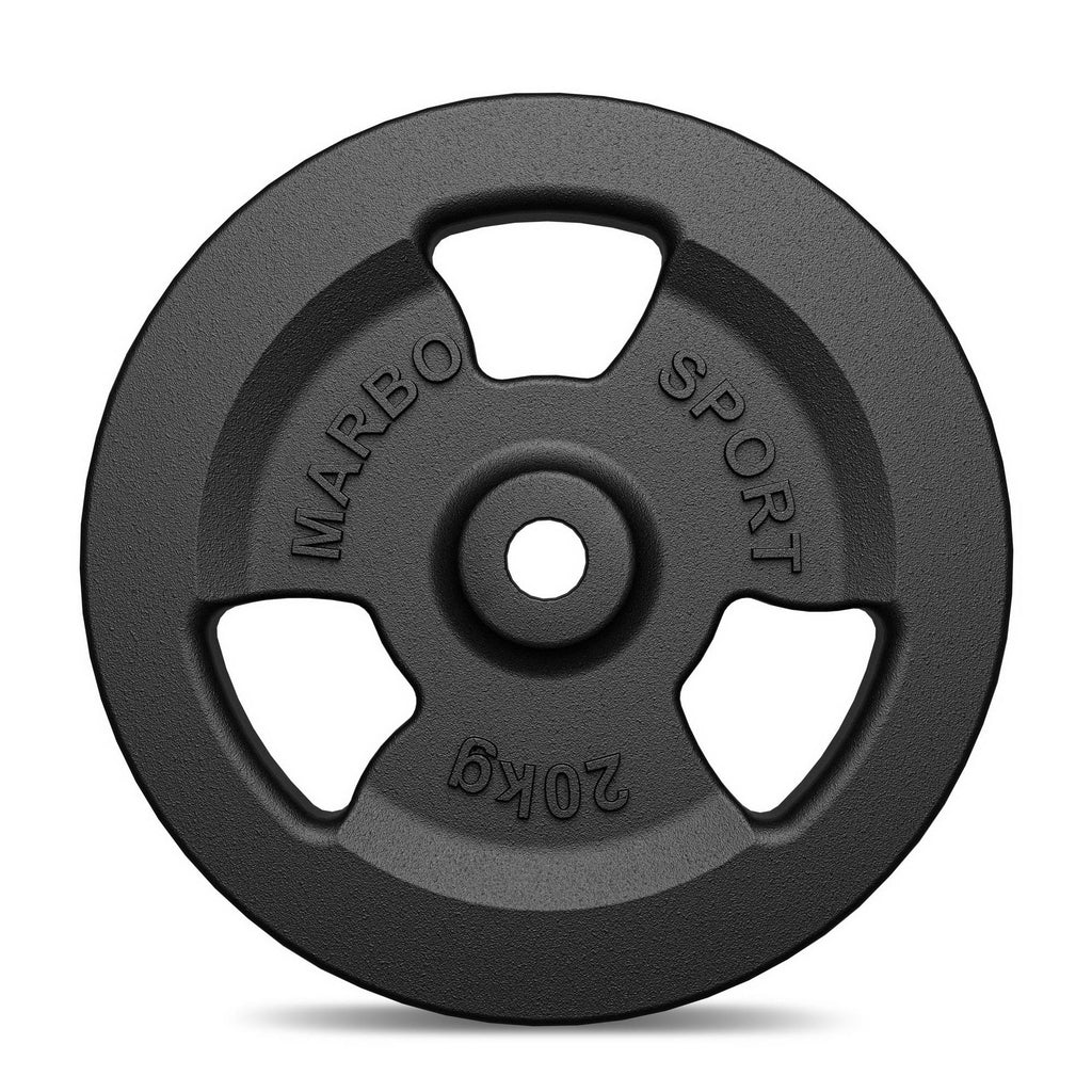 Hantelscheibe Gusseisen 20kg 31mm 3-Grip - MW-O20-kier - Marbo Sport – Ansicht 4