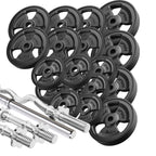 Krafttrainings-Set: Langhantel, SZ-Curlstange & Hantelscheiben 113kg - Marbo Sport – Ansicht 1