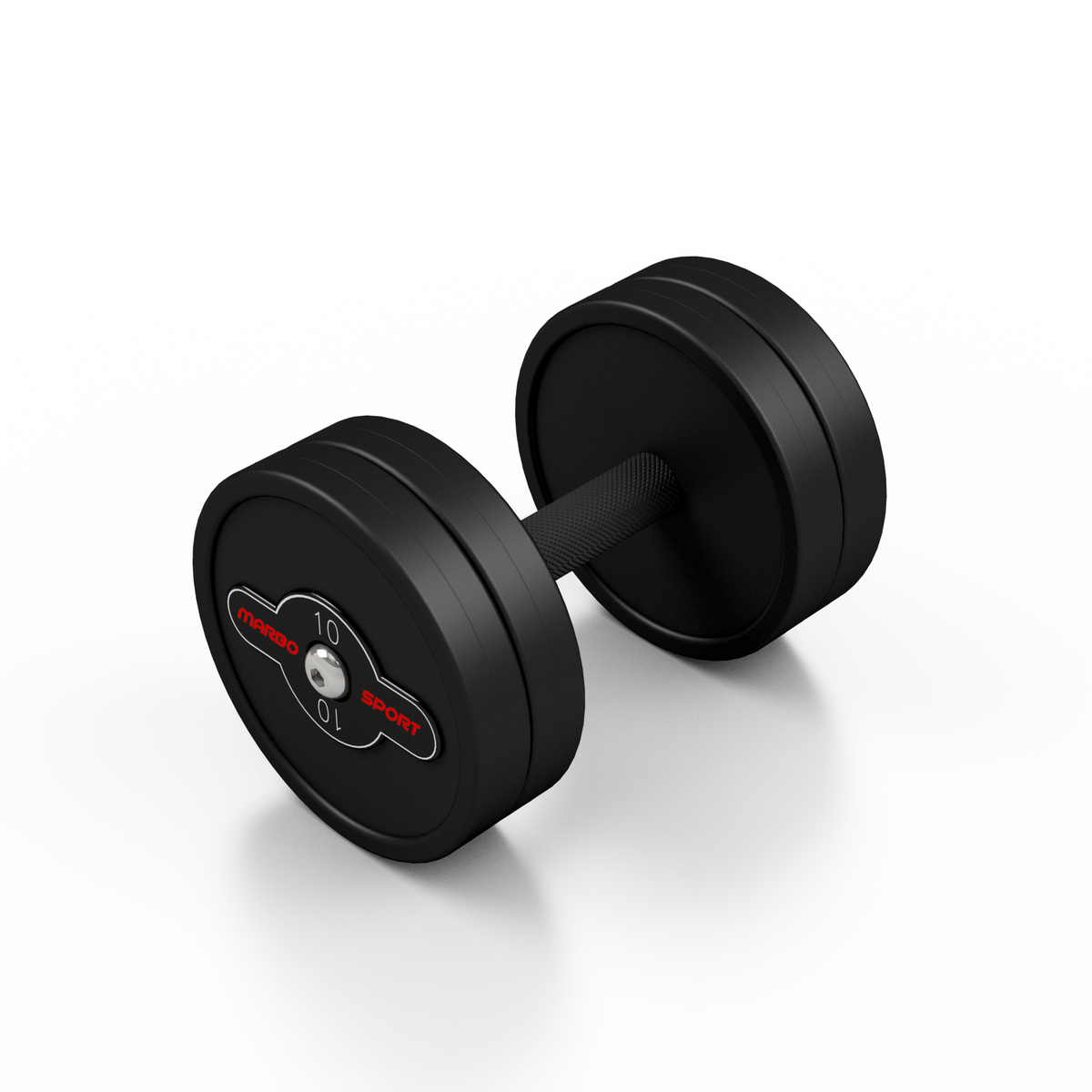 Gummierte Stahlhantel 10 kg schwarz Matt - Marbo Sport – Ansicht 1