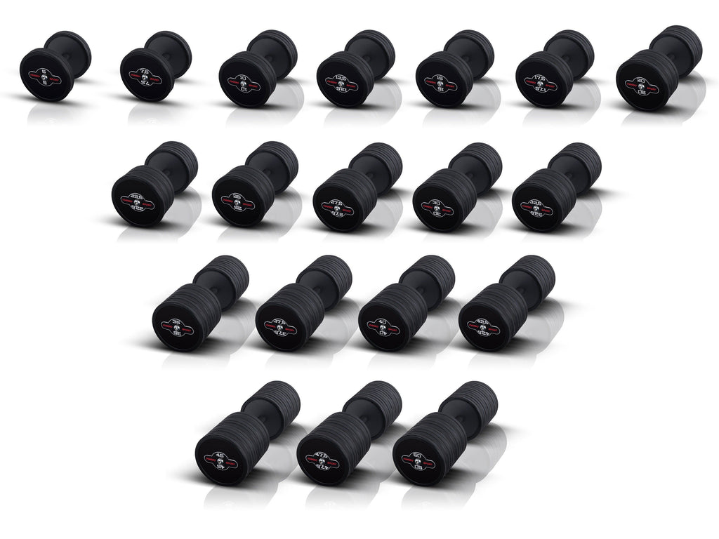 Gummierte Stahlhantel 17,5 kg schwarz mat - Marbo Sport – Ansicht 4