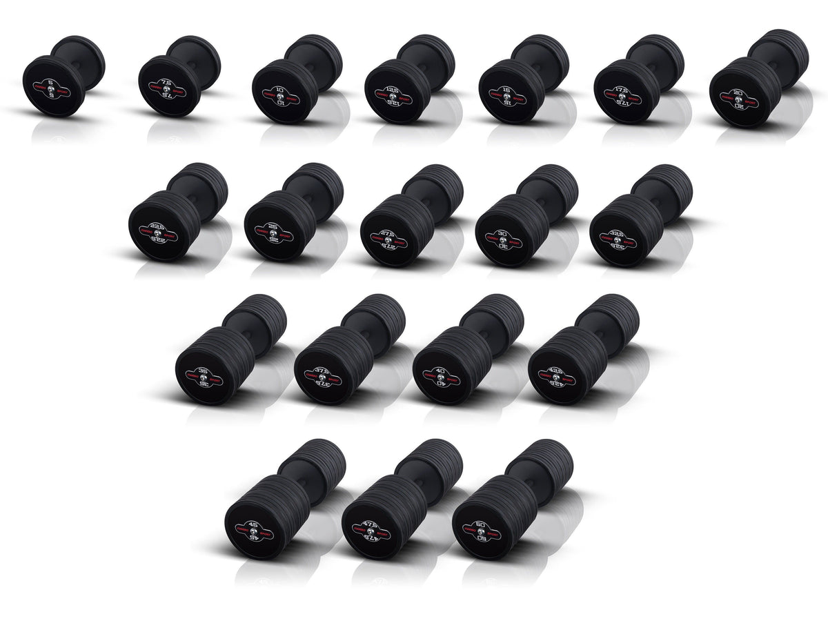 Gummierte Stahlhantel 32,5 kg schwarz matt - Marbo Sport – Ansicht 4