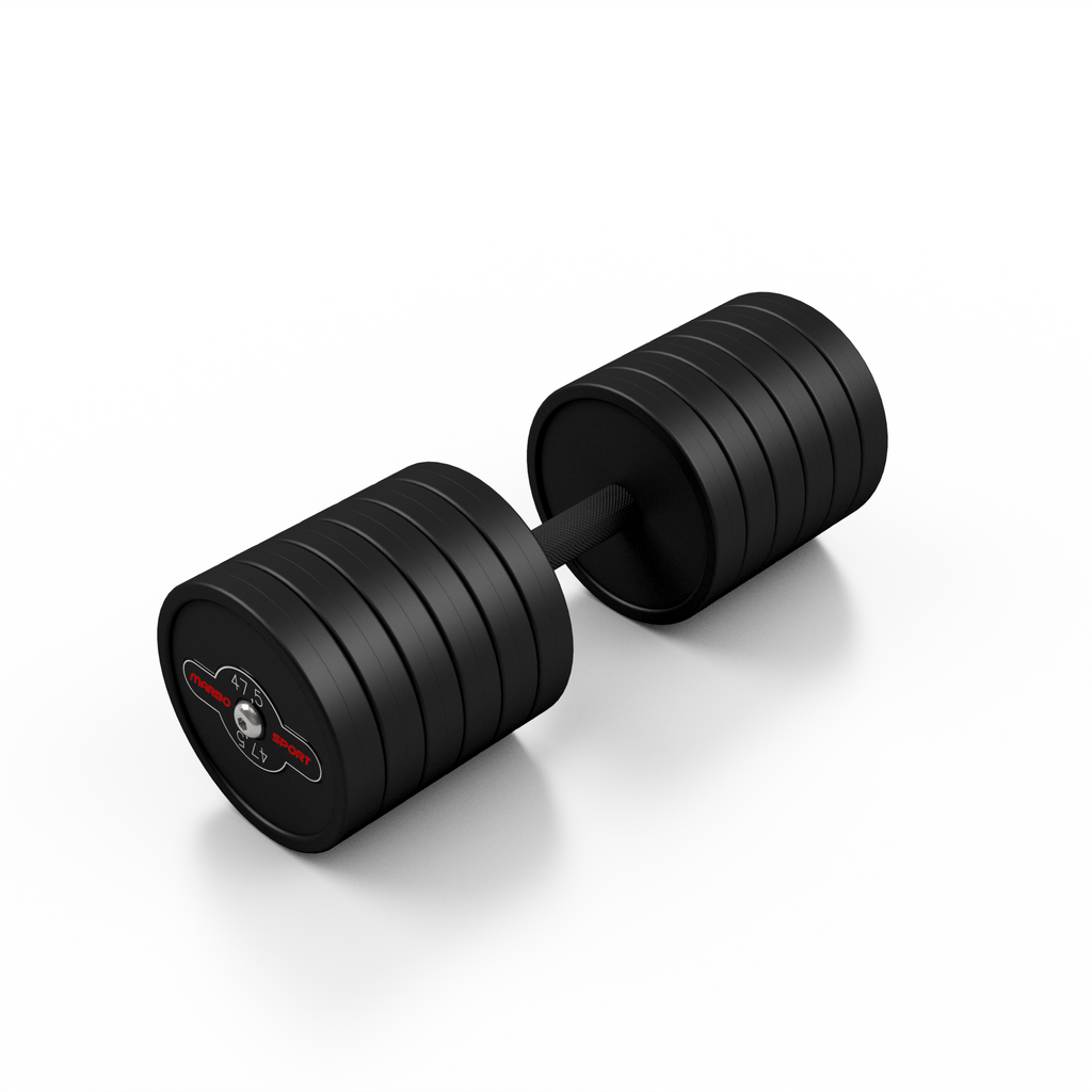 Gummierte Stahlhantel 47,5 kg schwarz mat - Marbo Sport – Ansicht 1