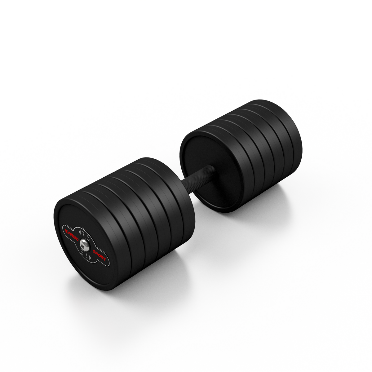 Gummierte Stahlhantel 47,5 kg schwarz mat - Marbo Sport – Ansicht 1