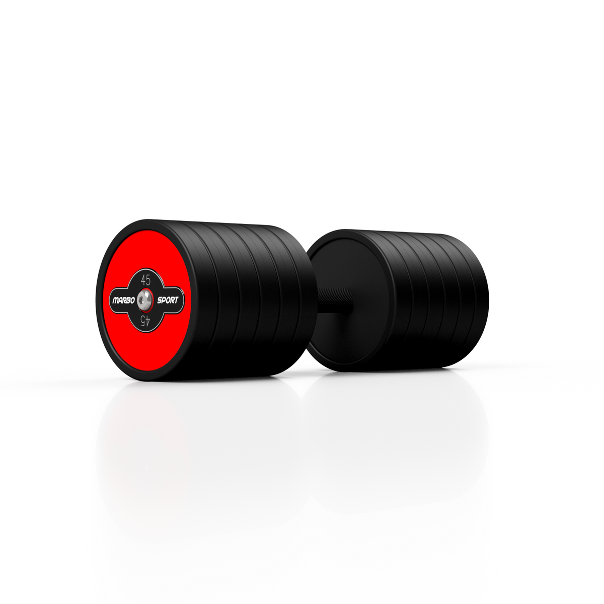 Gummierte Stahlhantel 45 kg Roter Glanz - Marbo Sport – Ansicht 2