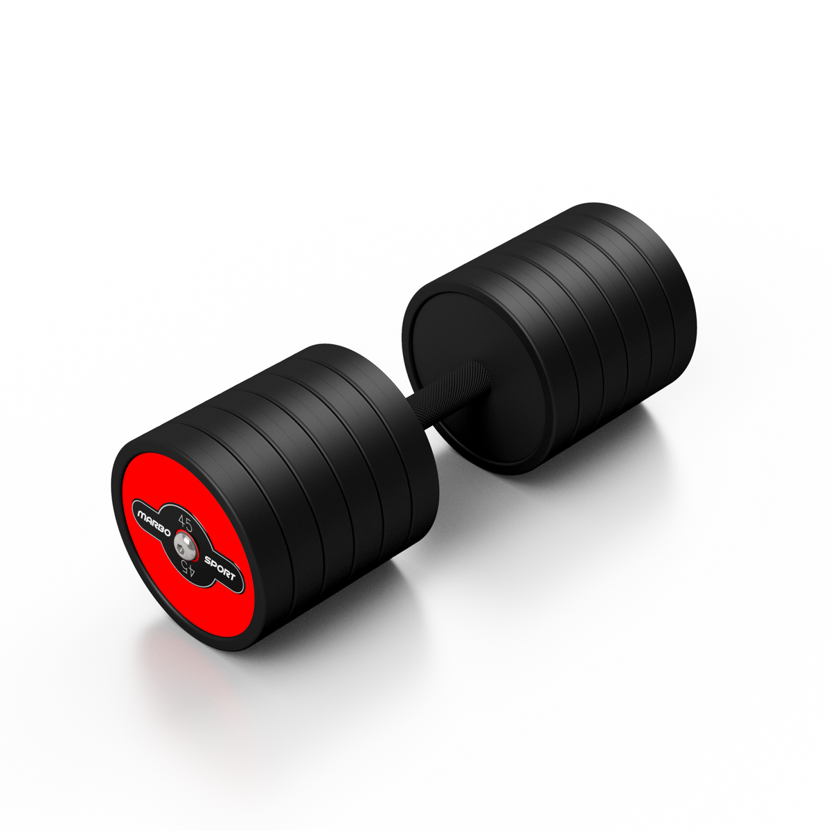 Gummierte Stahlhantel 45 kg Roter Glanz - Marbo Sport – Ansicht 1