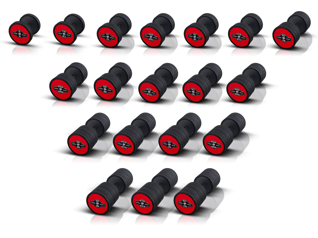 Gummierte Stahlhantel 40 kg Roter Glanz - Marbo Sport – Ansicht 4