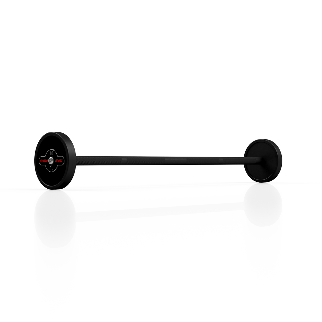 Gummierte gerade Langhantel 10 kg schwarz matt - Marbo Sport – Ansicht 3