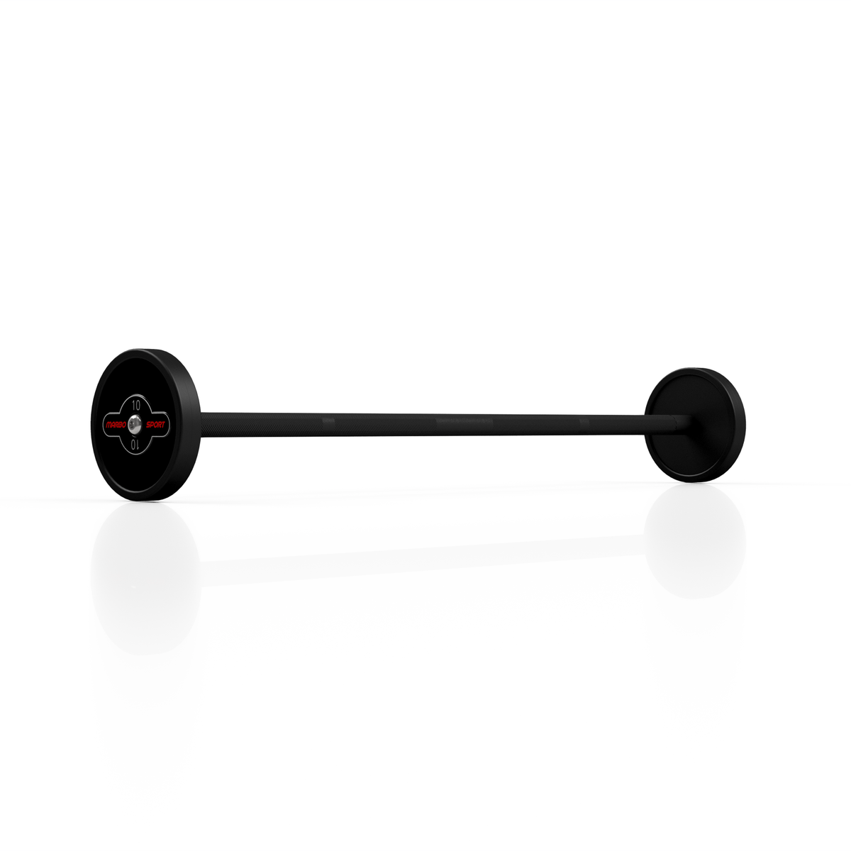 Gummierte gerade Langhantel 10 kg schwarz matt - Marbo Sport – Ansicht 3