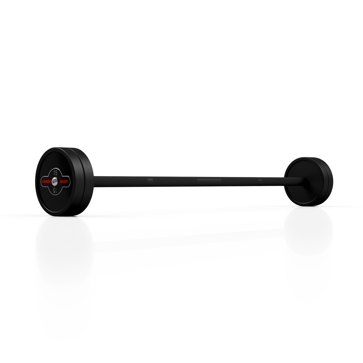 Gummierte gerade Langhantel 15 kg schwarz matt - Marbo Sport – Ansicht 3