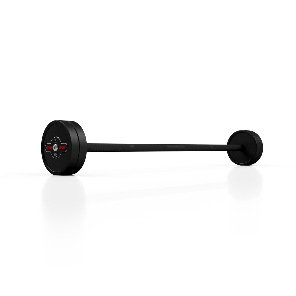 Gummierte gerade Langhantel 20 kg schwarz matt - Marbo Sport – Ansicht 3