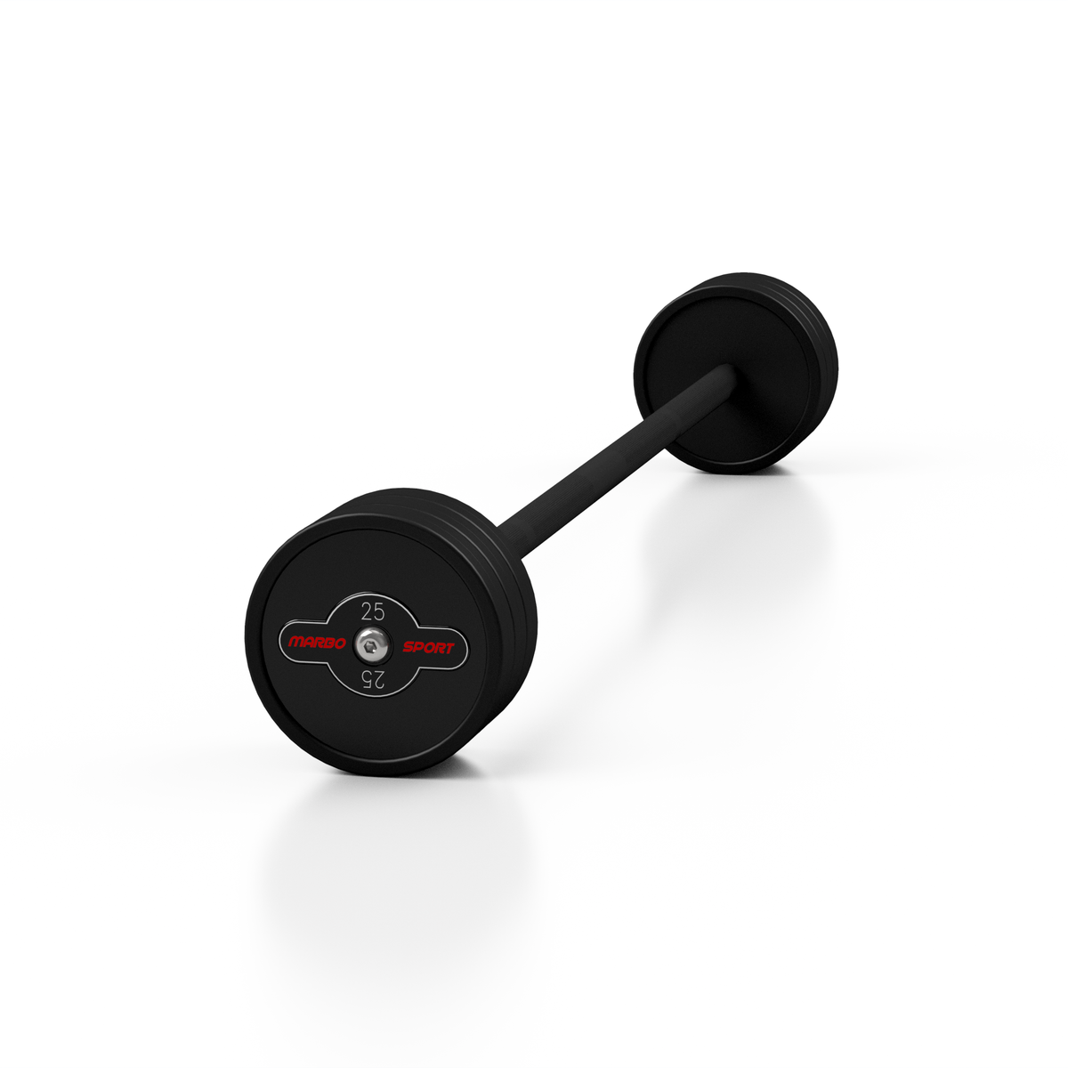Gummierte gerade Langhantel 25 kg schwarz matt - Marbo Sport – Ansicht 1
