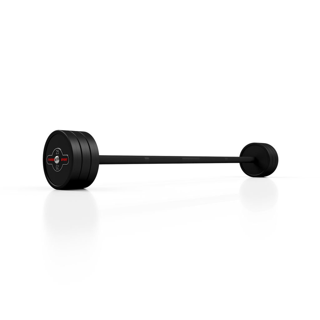 Gummierte gerade Langhantel 25 kg schwarz matt - Marbo Sport – Ansicht 3
