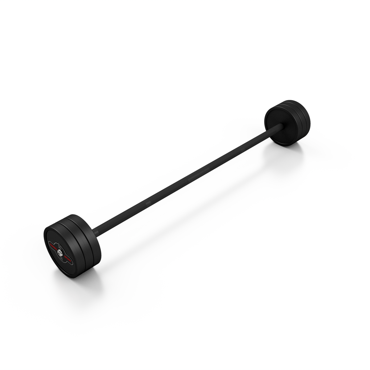 Gummierte gerade Langhantel 30 kg schwarz matt - Marbo Sport – Ansicht 2