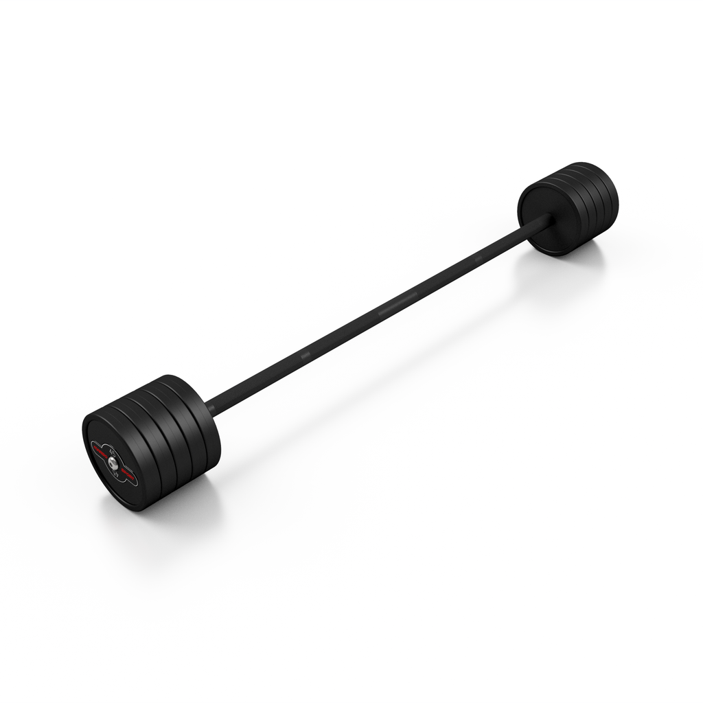 Gummierte gerade Langhantel 45 kg schwarz matt - Marbo Sport – Ansicht 2