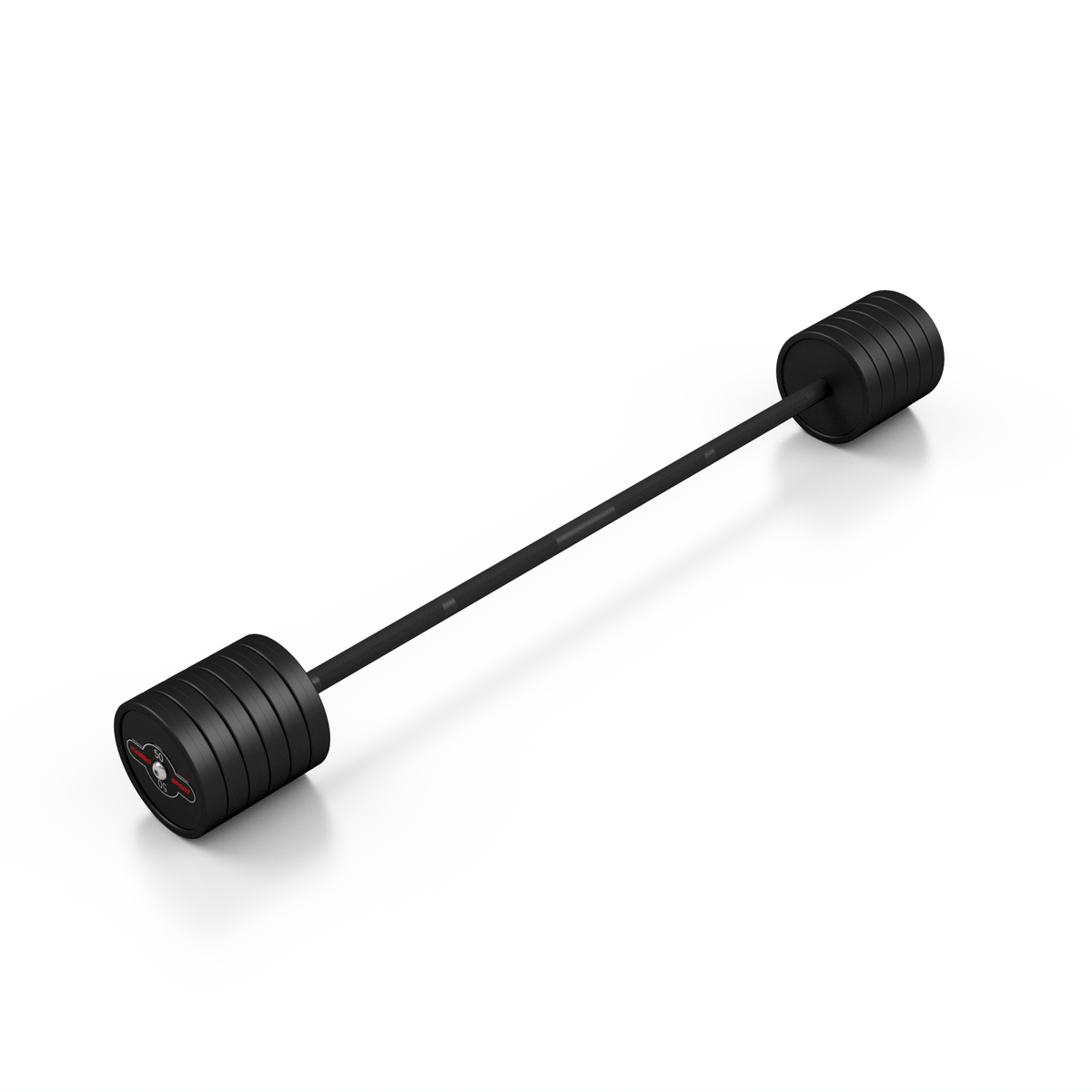 Gummierte gerade Langhantel 50 kg schwarz matt - Marbo Sport – Ansicht 2