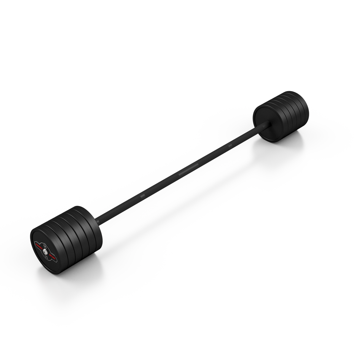 Gummierte gerade Langhantel 55kg schwarz matt - Marbo Sport – Ansicht 2