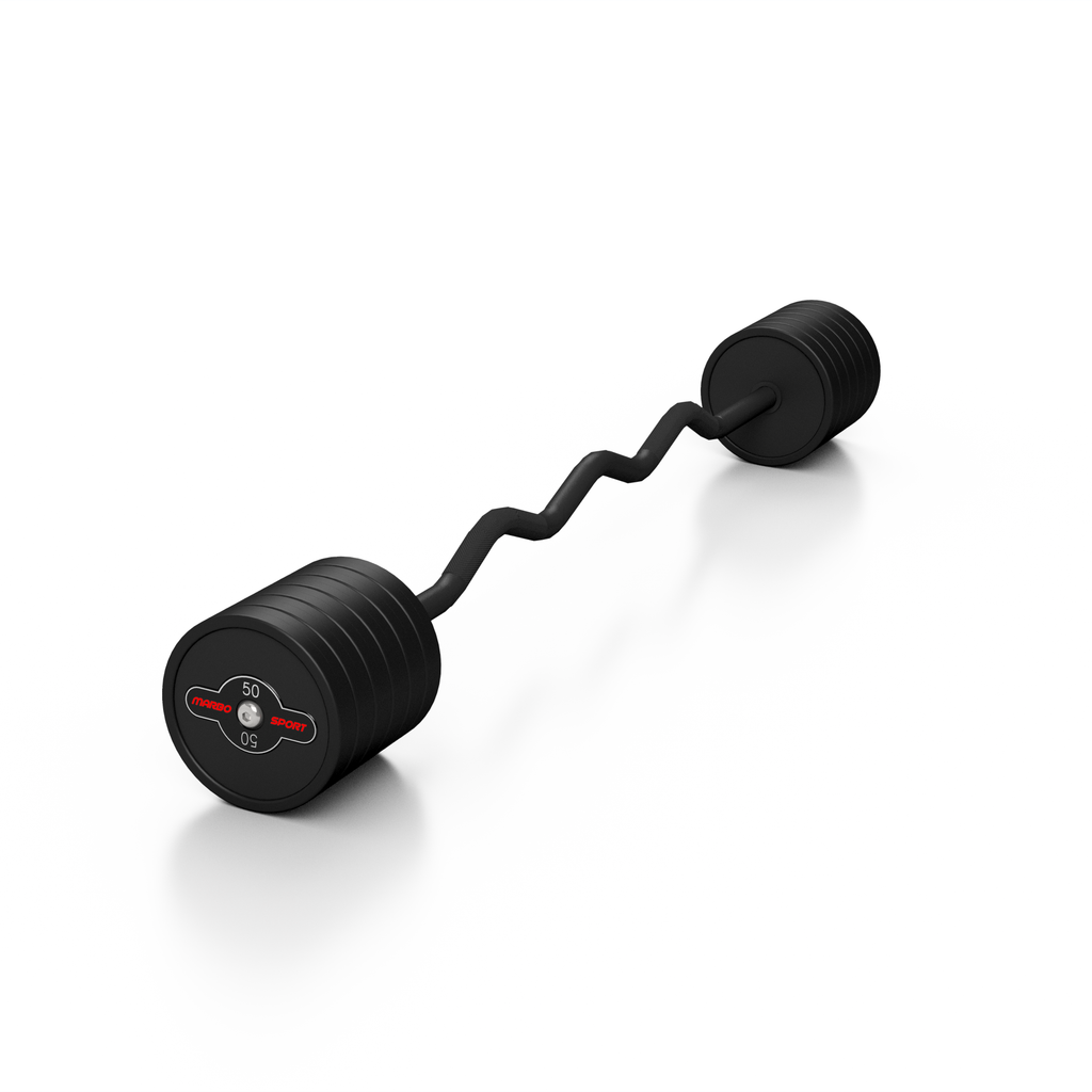 Gummierte SZ-Langhantel 50 kg schwarz matt - Marbo Sport – Ansicht 3