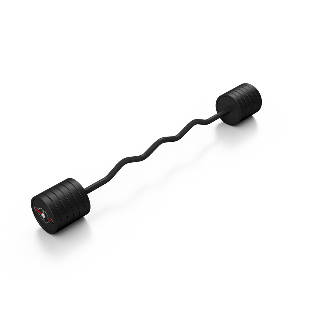 Gummierte SZ-Langhantel 55 kg schwarz matt - Marbo Sport – Ansicht 1