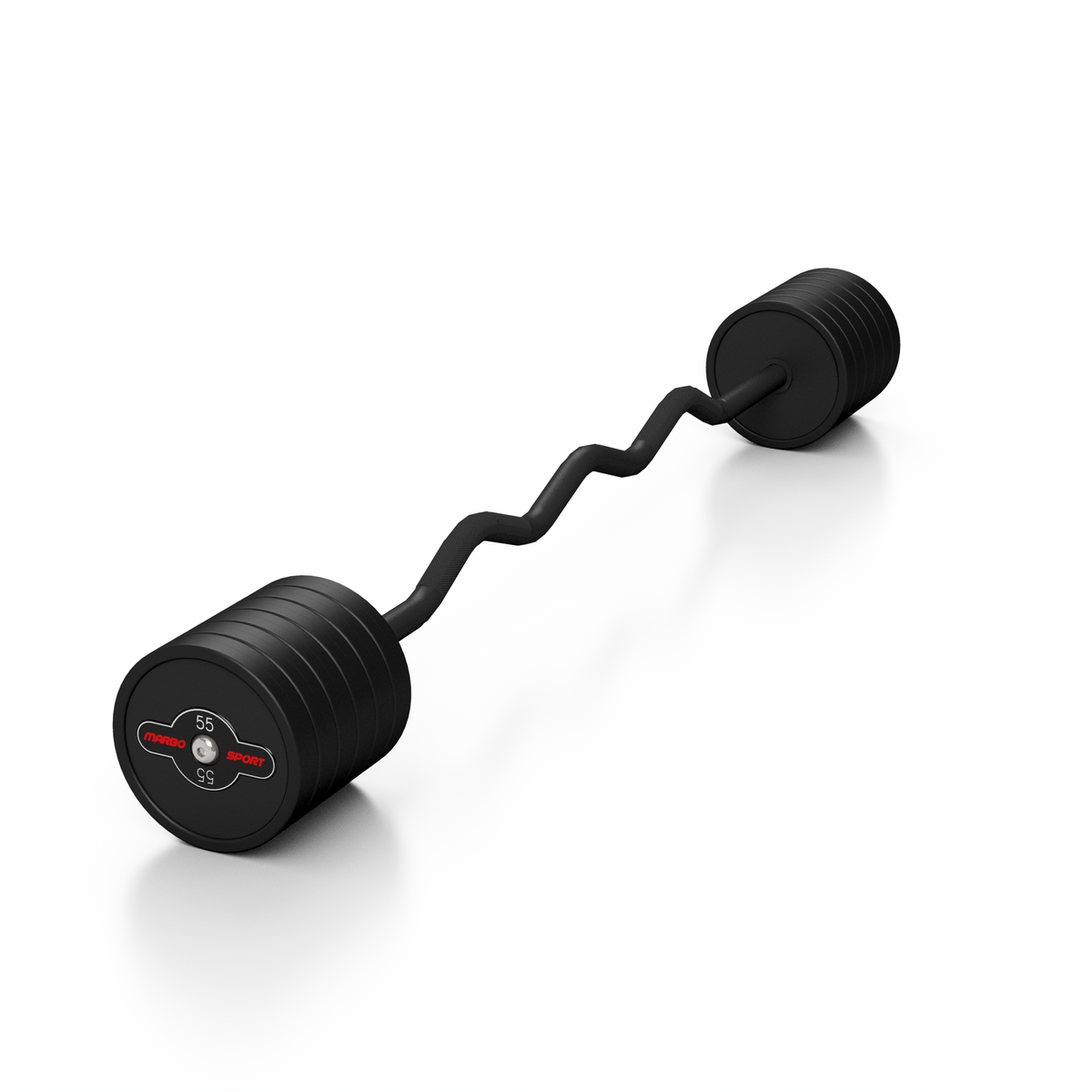 Gummierte SZ-Langhantel 55 kg schwarz matt - Marbo Sport – Ansicht 3