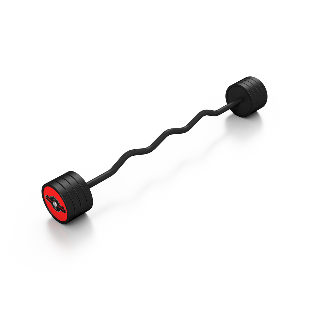 Gummierte SZ-Langhantel 35 kg Roter Glanz - Marbo Sport – Ansicht 1
