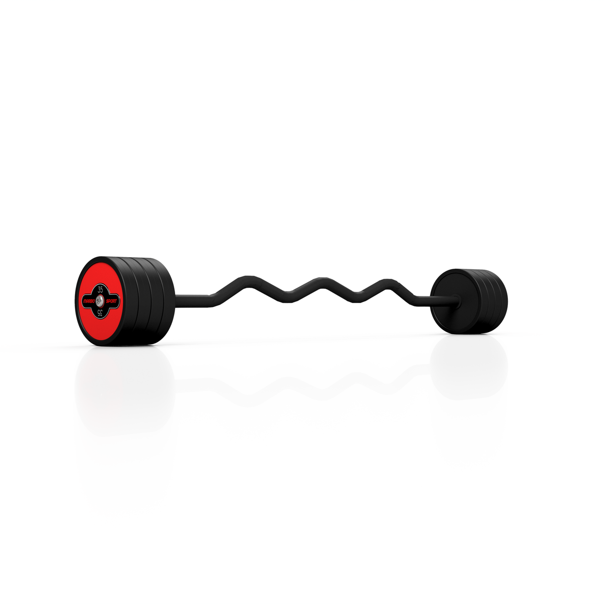Gummierte SZ-Langhantel 35 kg Roter Glanz - Marbo Sport – Ansicht 2