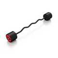 Gummierte SZ-Langhantel 40 kg Roter Glanz - Marbo Sport – Ansicht 1