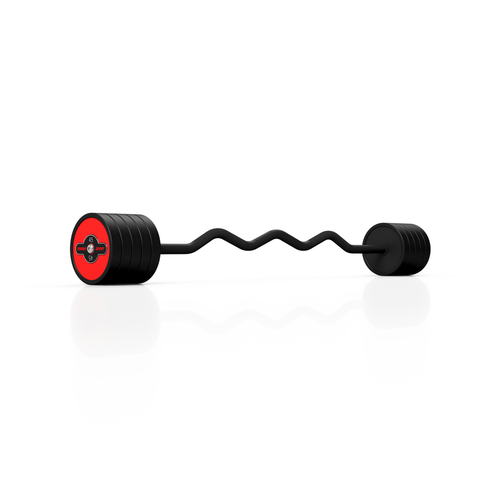 Gummierte SZ-Langhantel 45 kg Roter Glanz - Marbo Sport – Ansicht 2