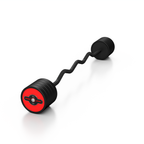 Gummierte SZ-Langhantel 45 kg Roter Glanz - Marbo Sport – Ansicht 3