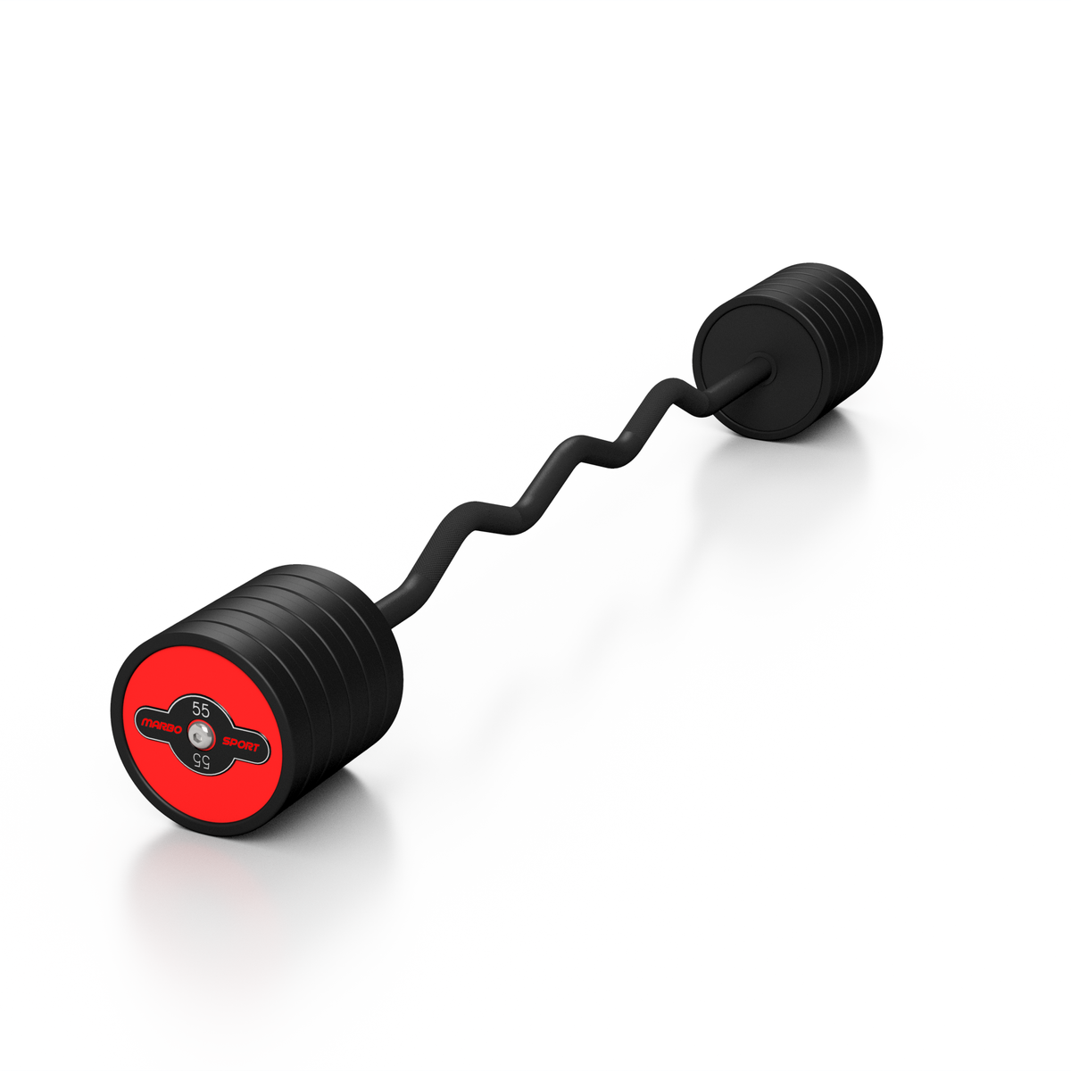 Gummierte SZ-Langhantel 55 kg Roter Glanz - Marbo Sport – Ansicht 3