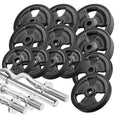 Hantelstangen gummierte Tri-Grip Hantelscheiben Set 83 kg - Marbo Sport – Ansicht 1