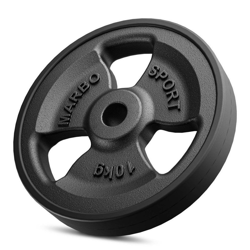 Hantelstangen gummierte Tri-Grip Hantelscheiben Set 83 kg - Marbo Sport – Ansicht 6