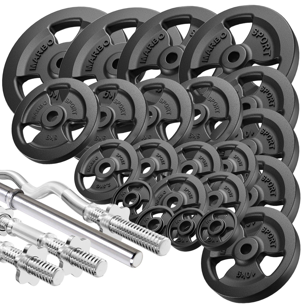 Hantelstangen Tri-Grip Hantelscheiben Set 172 kg - Marbo Sport – Ansicht 1
