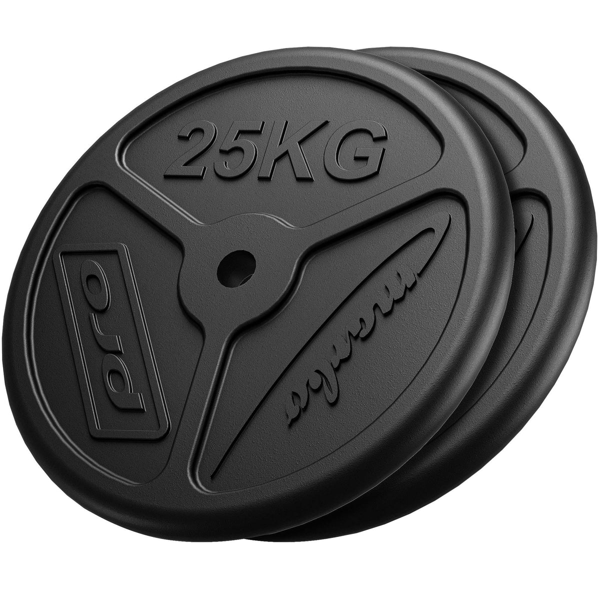 Slim Guss Hantelscheiben-Set Gewichte mit ø30/31 mm Bohrung | Set 50 kg / 2 x 25 kg - Marbo Sport – Ansicht 1