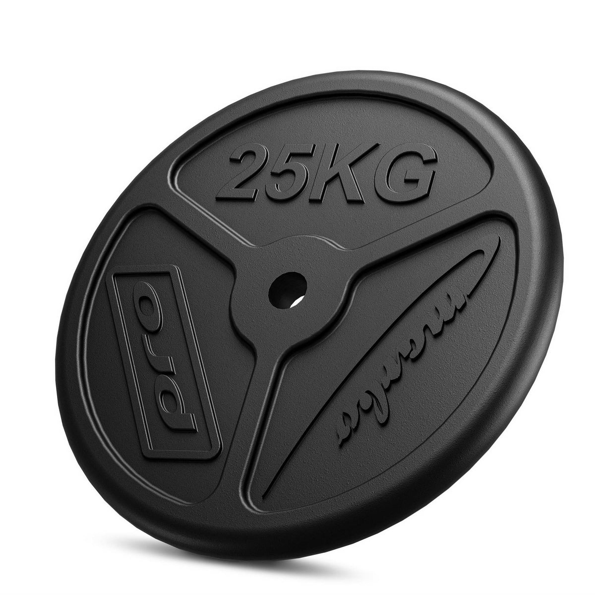 Slim Guss Hantelscheiben-Set Gewichte mit ø30/31 mm Bohrung | Set 50 kg / 2 x 25 kg - Marbo Sport – Ansicht 2