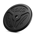 Slim Guss Hantelscheiben-Set Gewichte mit ø30/31 mm Bohrung | Set 60 kg / 2 x 15 kg + 2 x 10 kg + 2 x 5 kg - Marbo Sport – Ansicht 2