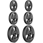 Tri-Grip Guss Hantelscheiben-Set Gewichte mit ø30/31 mm Bohrung | Set 60 kg / 2 x 15 kg + 2 x 10 kg + 2 x 5 kg - Marbo Sport – Ansicht 2