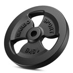 Tri-Grip Guss Hantelscheiben-Set Gewichte mit ø30/31 mm Bohrung | Set 60 kg / 2 x 15 kg + 2 x 10 kg + 2 x 5 kg - Marbo Sport – Ansicht 3