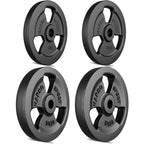 Tri-Grip Guss Hantelscheiben-Set Gewichte mit ø30/31 mm Bohrung | Set 30 kg / 2 x 10 kg + 2 x 5 kg - Marbo Sport – Ansicht 2