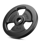 Tri-Grip Guss Hantelscheiben-Set Gewichte mit ø30/31 mm Bohrung | Set 30 kg / 4 x 5 kg + 4 x 2,5 kg - Marbo Sport – Ansicht 3