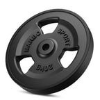 Tri-Grip gummierte Guss Hantelscheiben-Set Gewichte mit ø30/31 mm Bohrung | Set 60 kg / 2 x 20 kg + 2 x 10 kg - Marbo Sport – Ansicht 3