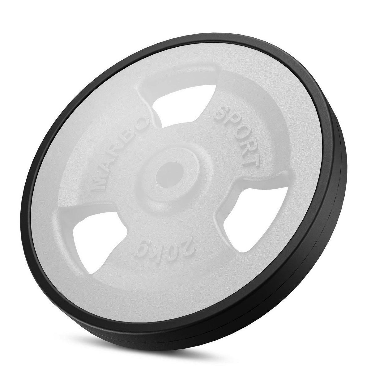 Tri-Grip gummierte Guss Hantelscheiben-Set Gewichte mit ø30/31 mm Bohrung | Set 60 kg / 2 x 20 kg + 2 x 10 kg - Marbo Sport – Ansicht 4