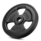 Tri-Grip gummierte Guss Hantelscheiben-Set Gewichte mit ø30/31 mm Bohrung | Set 30 kg / 4 x 5 kg + 4 x 2,5 kg - Marbo Sport – Ansicht 3
