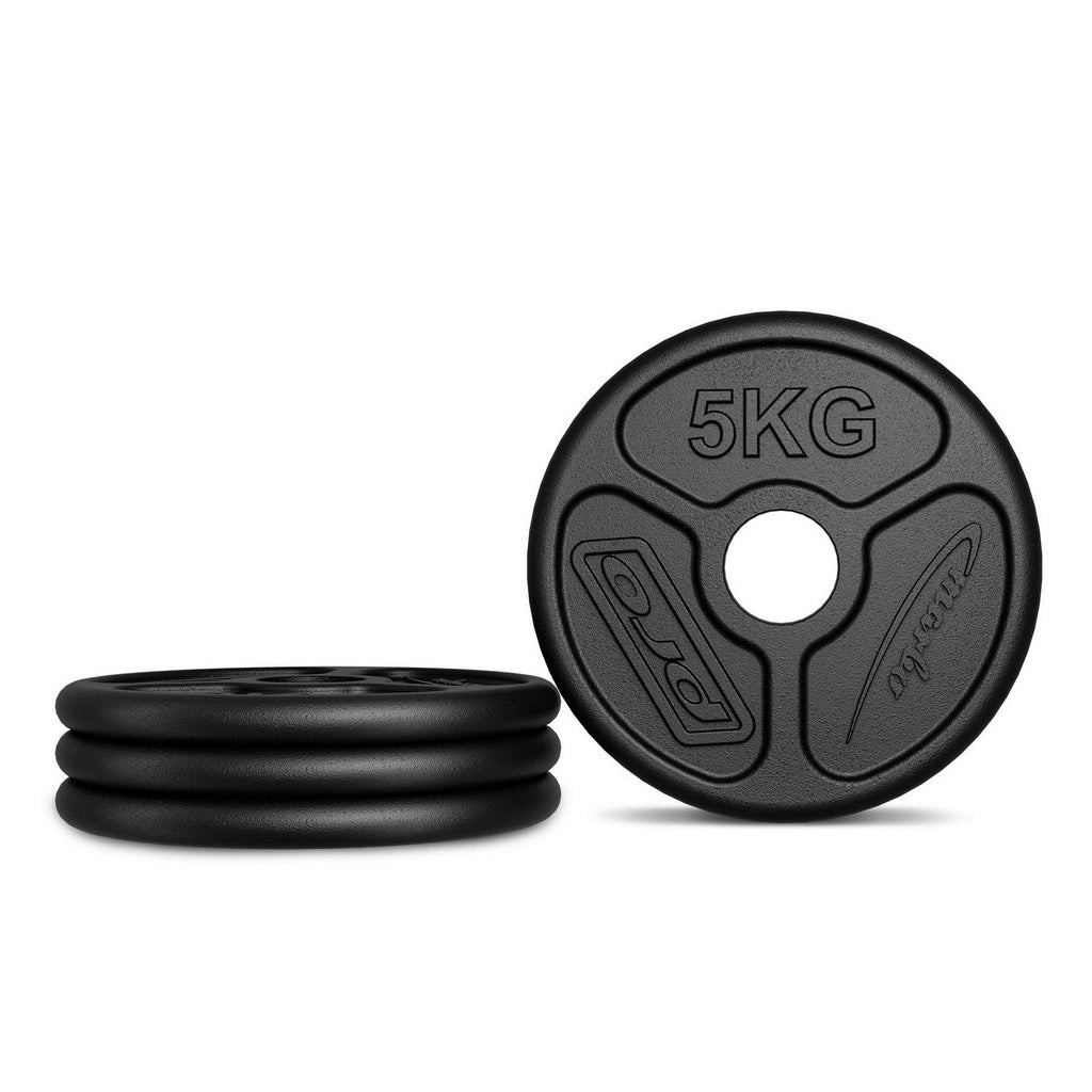 Olympia Guss Hantelscheiben-Set Gewichte mit ø50/51 mm Bohrung | Set 30 kg / 4 x 5 kg + 4 x 2,5 kg - Marbo Sport – Ansicht 3