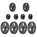 Tri-Grip gummierte Guss Hantelscheiben-Set Gewichte mit ø30/31 mm Bohrung | Set 29 kg / 4 x 5 kg + 2 x 2,5 kg + 4 x 1 kg - Marbo Sport – Ansicht 2